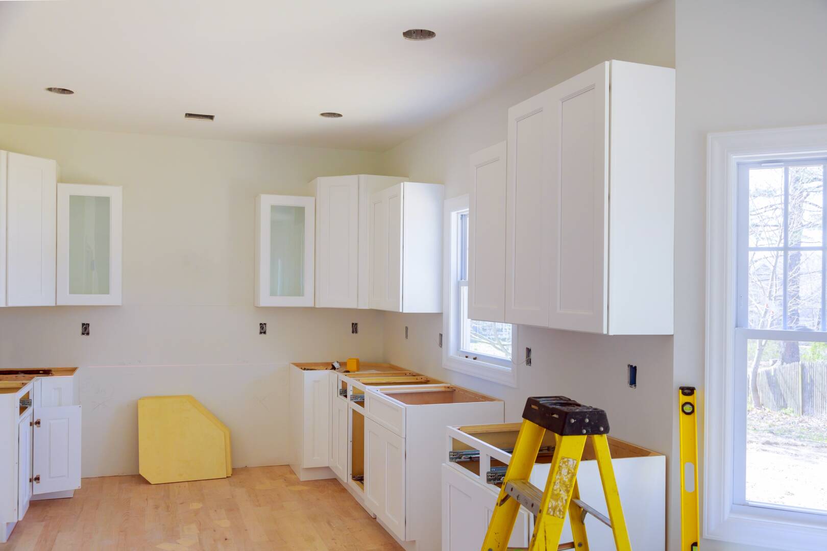 Installed wood kitchen cabinets with modern of installs cabinet.